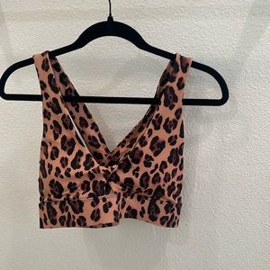 Fabletics leopard sports bra size M